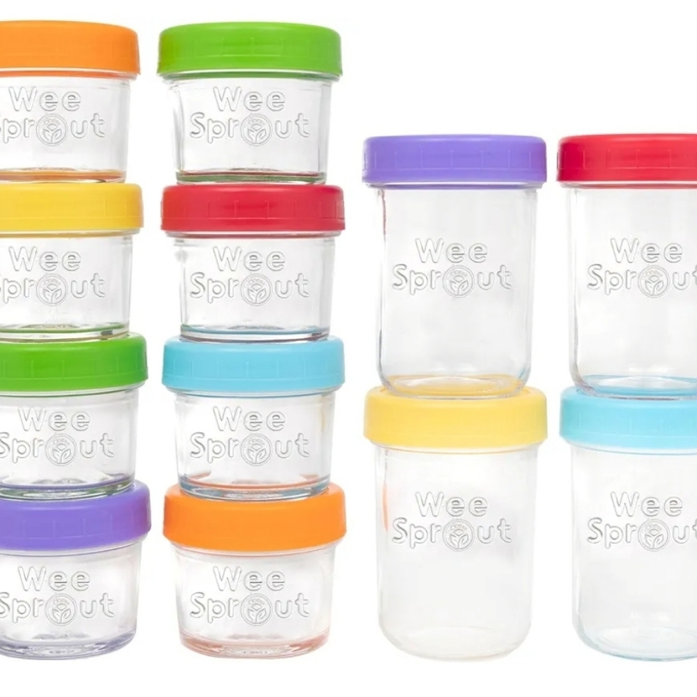 WeeSprout Glass Baby Food Storage Jars w/lids